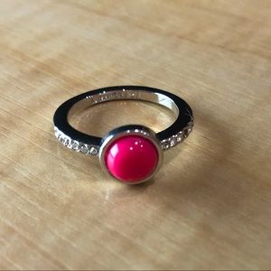 Lia Sophia Pavé Band Pink Stone Ring 8